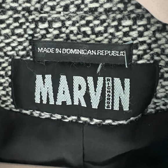 Marvin women’s black and white tweed blazer. Size medium. - Picture 3 of 4